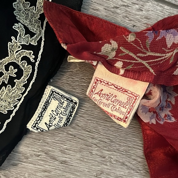 Vintage April Cornell scarves x2 bundle lot - Picture 3 of 5